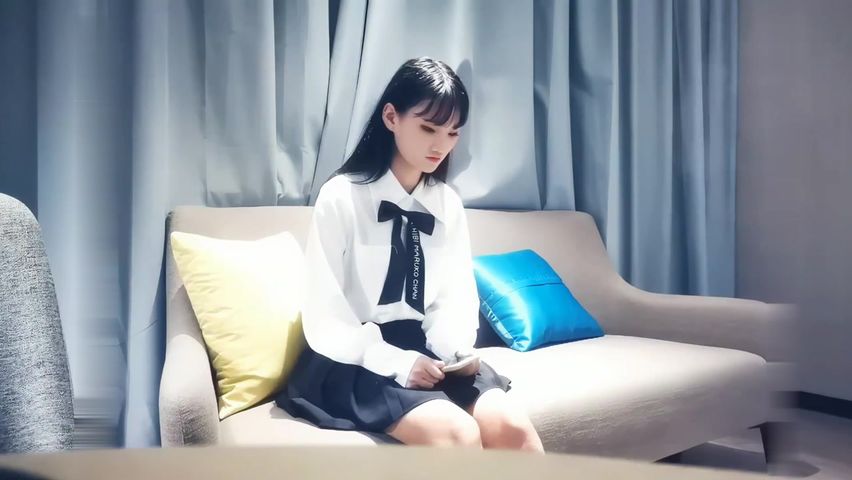 【69堂免费视频】长相清纯白衣嫩妹，舌吻调情穿上情趣装后入