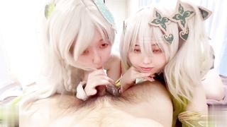 【69堂午夜视频】草神双飞淫荡姐妹花共享肉棒口穴玉足嫩穴齐上阵真骚
